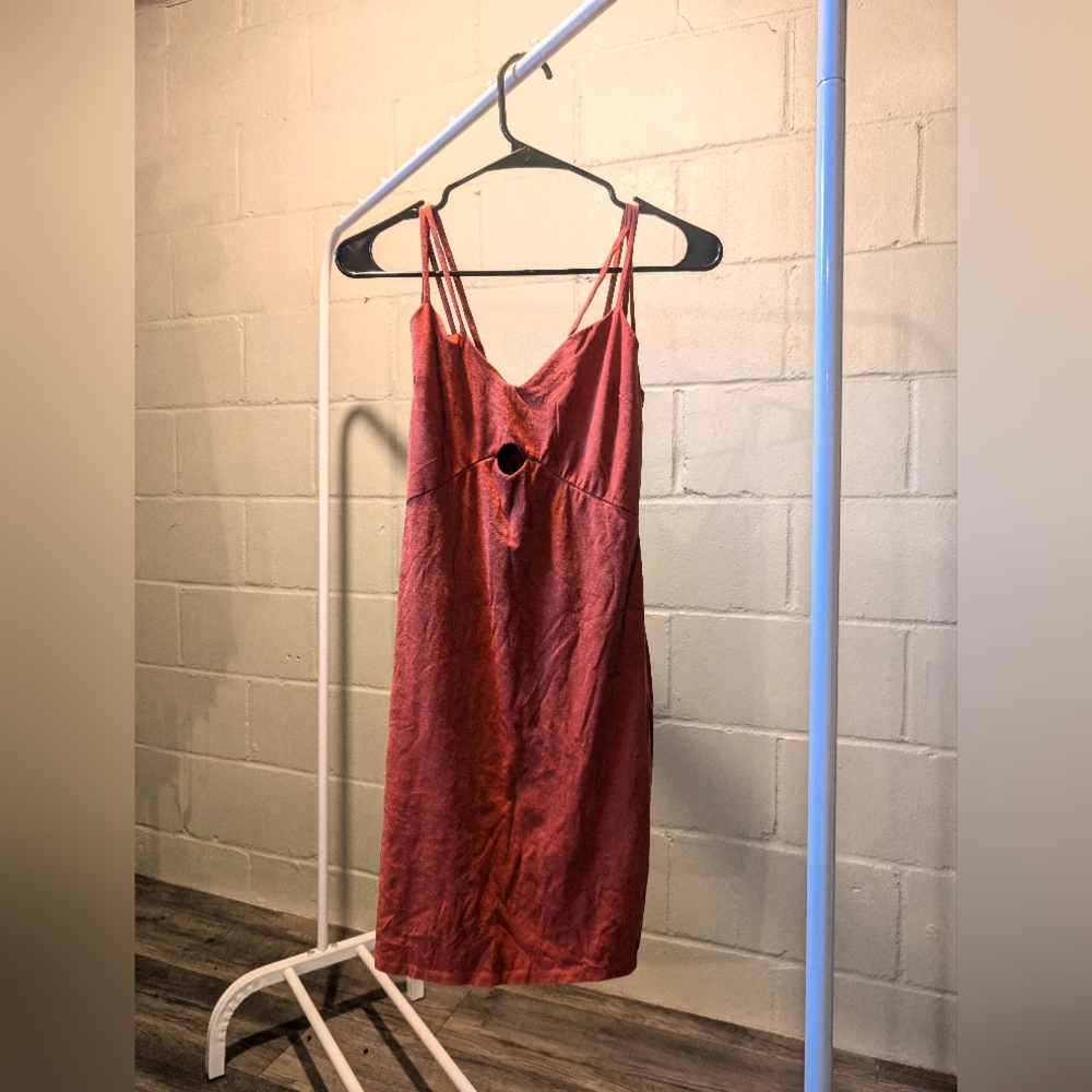 VTG sueded rust orange mini dress